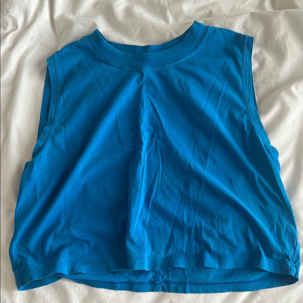 Lululemon Athletica Blue Sleeveless Crop Tank Top NEVER WORN